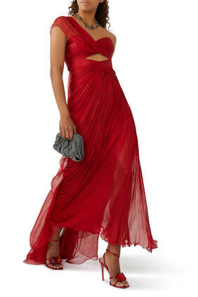 Amelia Cut-out Detail One-shoulder Gown
